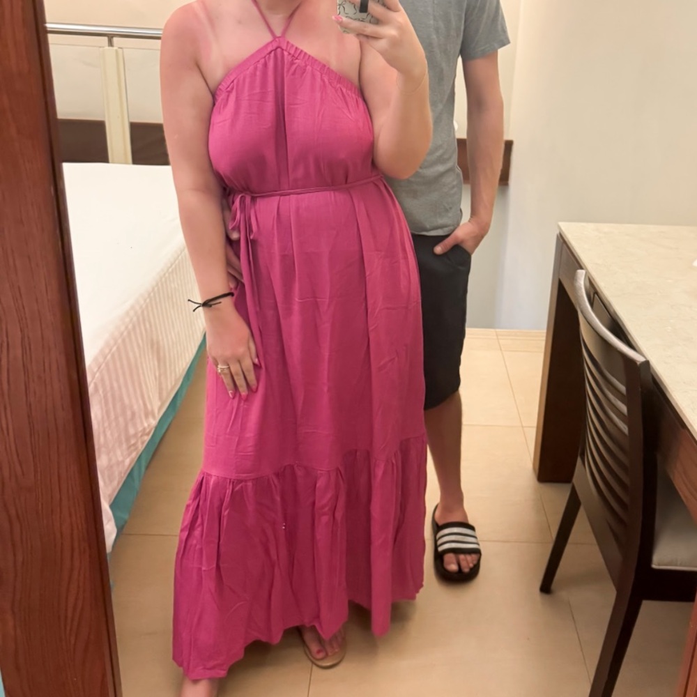 Fuscia Halter Maxi Dress